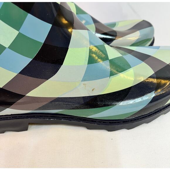 Rain Boots Women's US Size 9 Bull On Tall Blue Green Synthetic New With Defects - Picture 10 of 13